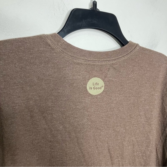 Life is good crusher tee long sleeve classic fit dog unisex size large brown - Picture 6 of 7
